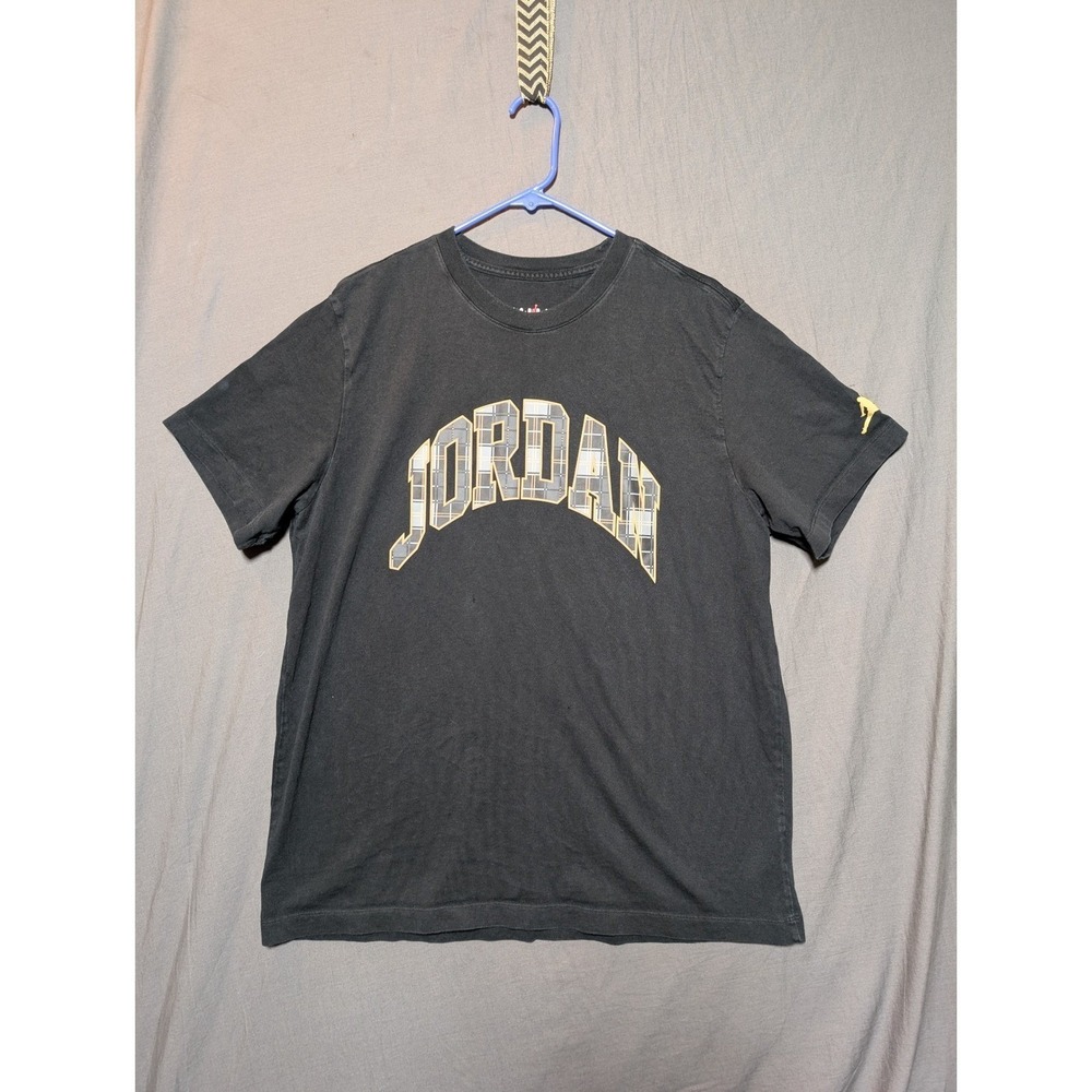 Jordan Mens Graphic T Shirt‎ Black Plaid Logo XL